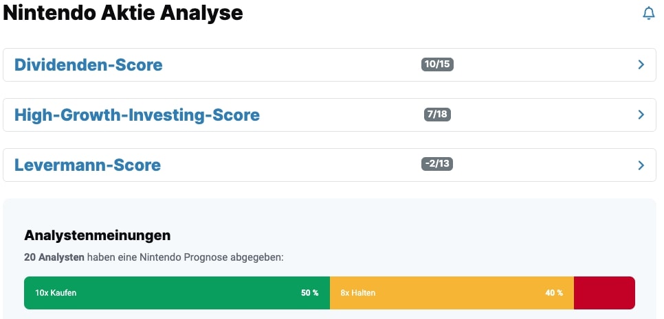 Nintendo Analystenmeinungen