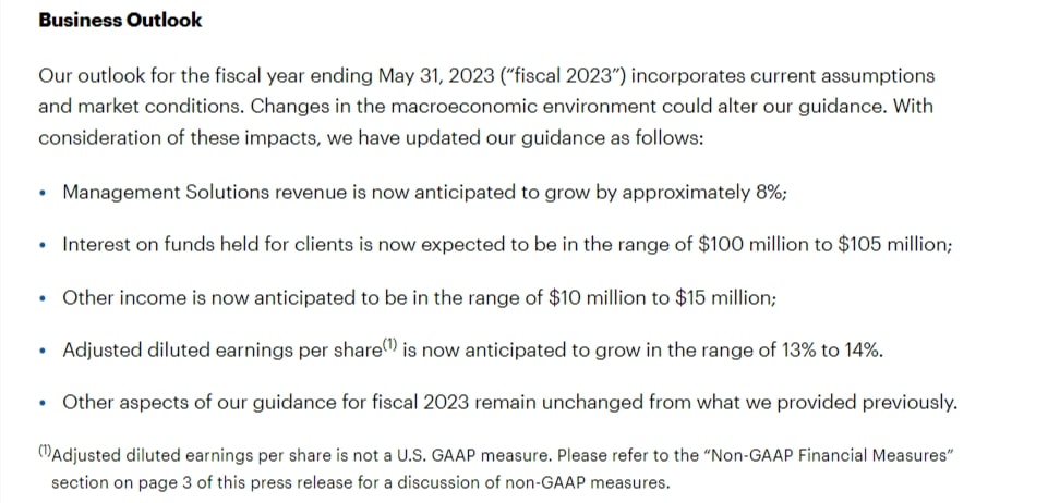 Paychex Q3-2023 Press Release