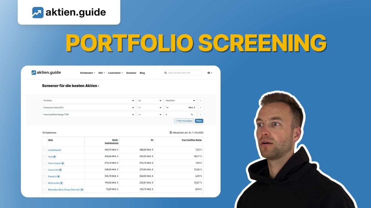 So funktioniert der Aktienscreener für Dein Portfolio