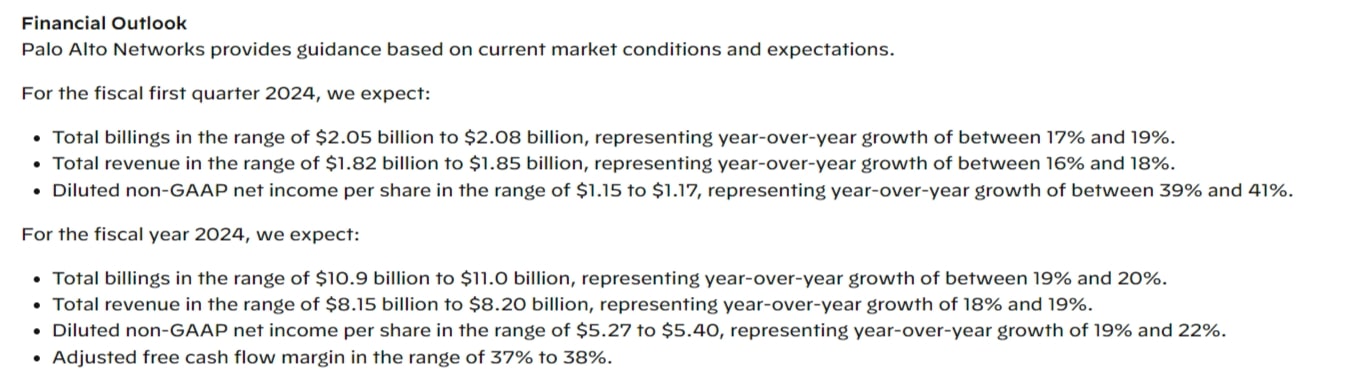 Press Release Q4/2023 Palo Alto Networks