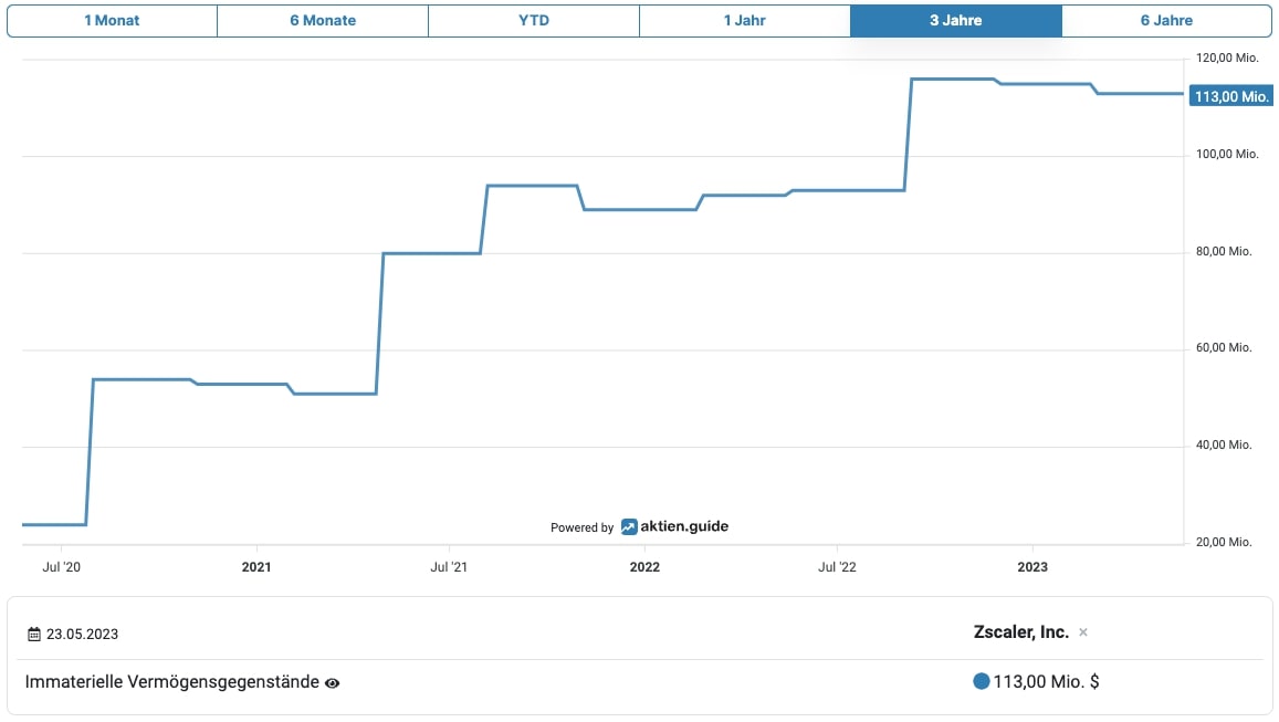 Verlauf Immaterielle Vermögensgegenstände Zscaler